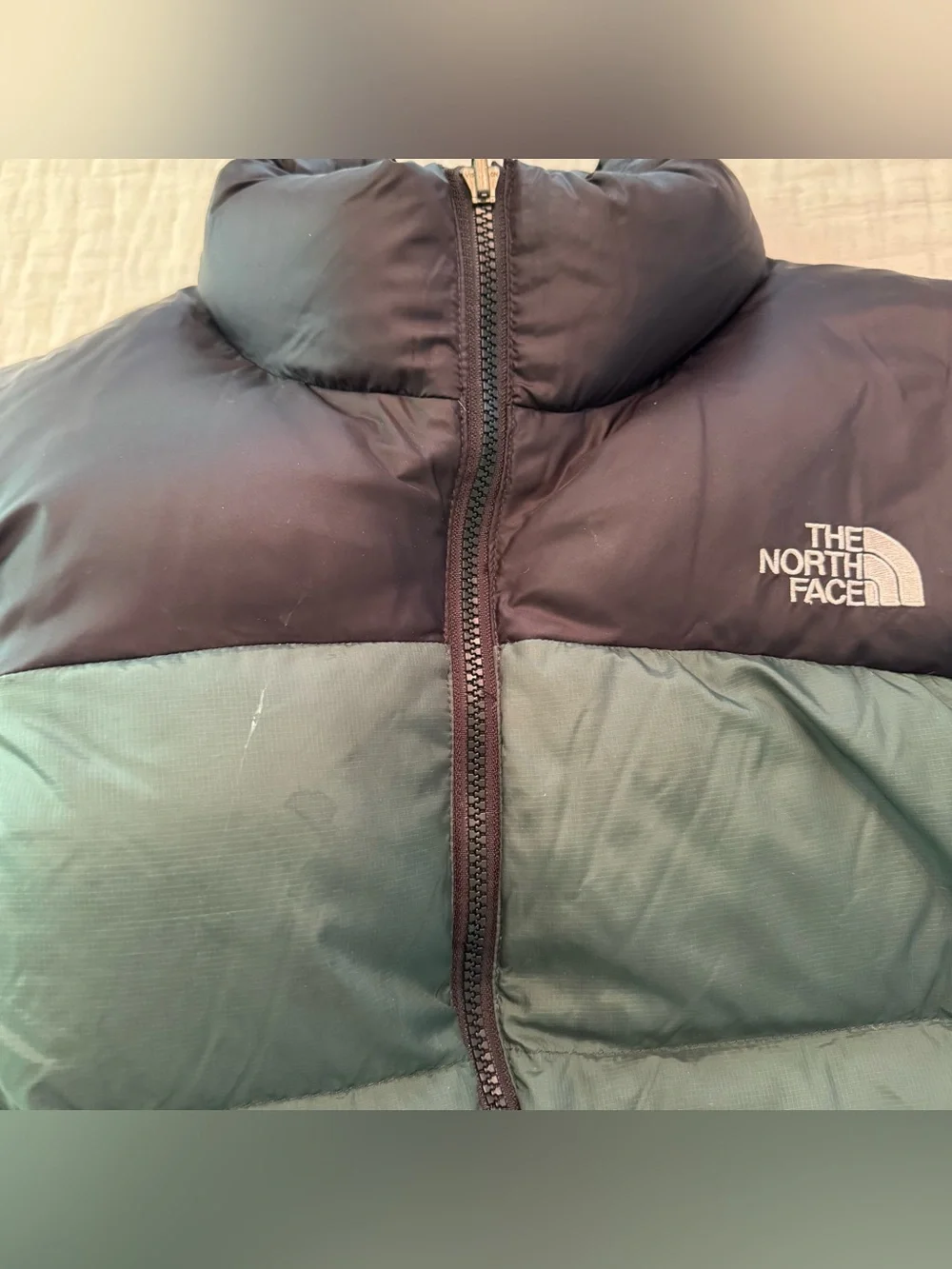 The North Face 700 Down Vest Gilet Puffer Mens Black Green XL